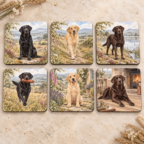 Set sottobicchieri labrador - set,