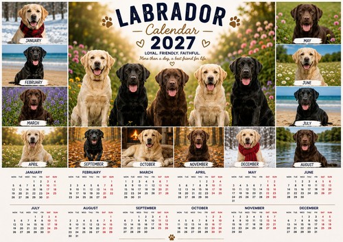 Calendario parete labrador - da,