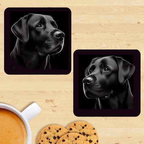 Black labrador coasters - labrador, coasters,