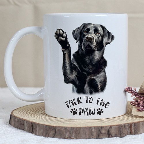 Funny black labrador dog - dog, mug