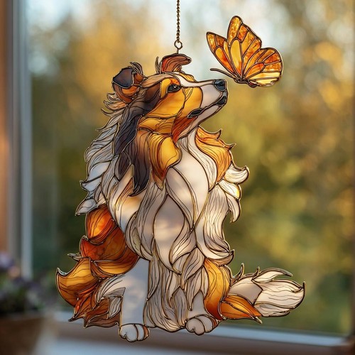 Sheltie acrilico suncatcher - acrilico,