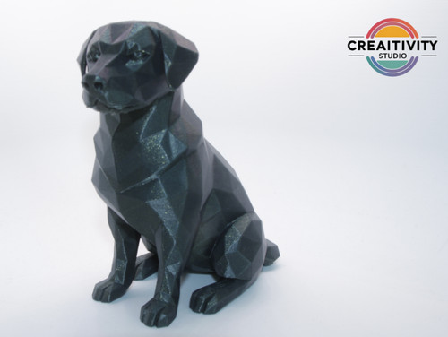 Statua labrador low - low‑poly, –