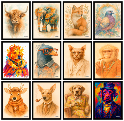 Poster animali vintage alla